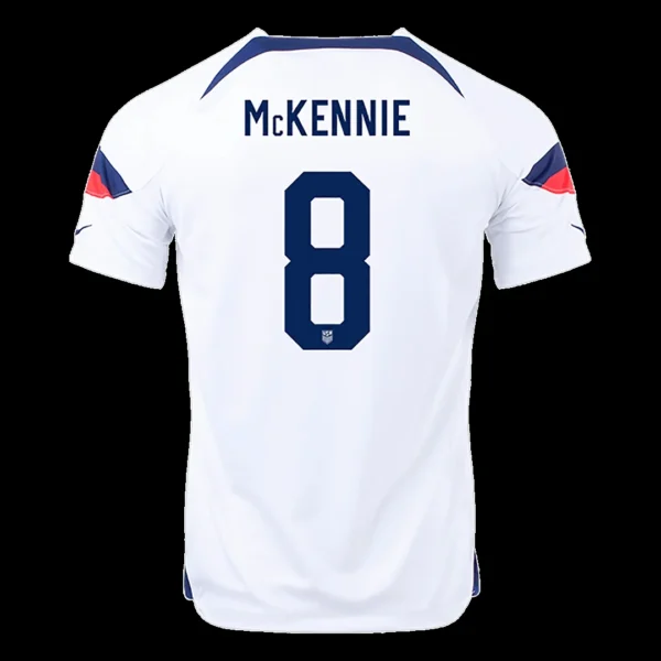 McKENNIE #8 USA Home Soccer Jersey 2022 – Fan Version – front view
