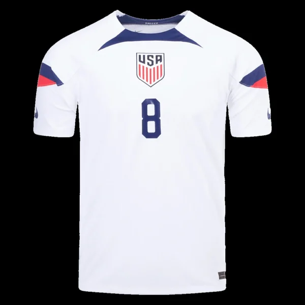 McKENNIE #8 USA Home Soccer Jersey 2022 – Player Version – back view
