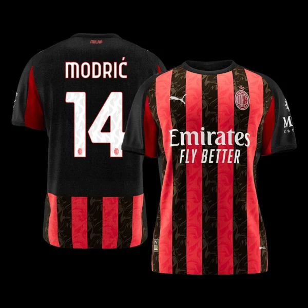 modric-14-ac-milan-home-soccer-jersey-2025-26-fan-version-01 MODRIĆ #14 AC Milan Home Soccer Jersey 2025/26 – Fan Version – front view