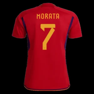 MORATA #7 Spain Home Soccer Jersey 2022 – Fan Version – front view