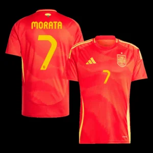 MORATA #7 Spain Home Soccer Jersey Euro – Fan Version – front view