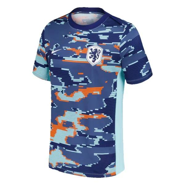 Netherlands Pre-Match Soccer Jersey Euro – Fan Version – back view
