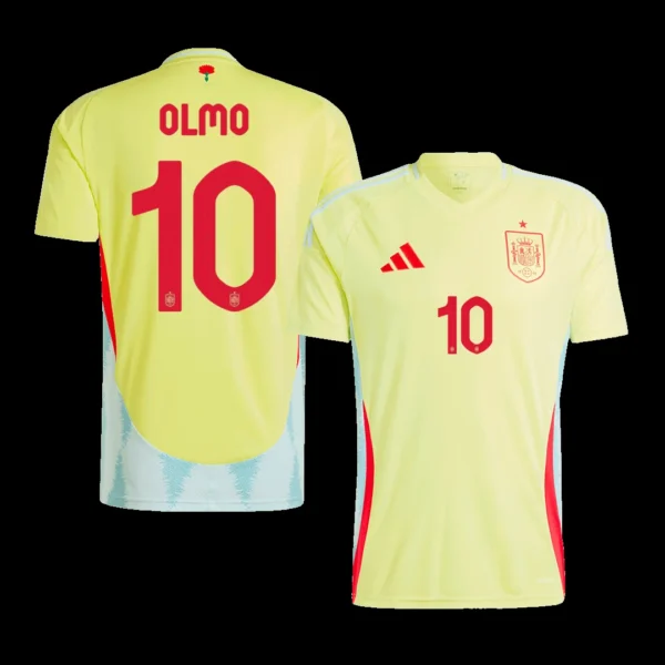 olmo-10-spain-away-soccer-jersey-euro-fan-version-01 OLMO #10 Spain Away Soccer Jersey Euro β Fan Version β front view