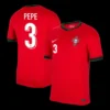 PEPE #3 Portugal Home Soccer Jersey Euro – Fan Version – front view
