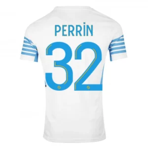 PERRIN #32 Marseille Home Soccer Jersey 2021/22 – Fan Version – front view