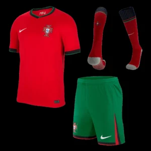 portugal-home-soccer-jersey-kit-jersey-shorts-socks-euro-fan-version-01 Portugal Home Soccer Jersey Kit(Jersey+Shorts+Socks) Euro โ Fan Version โ front view