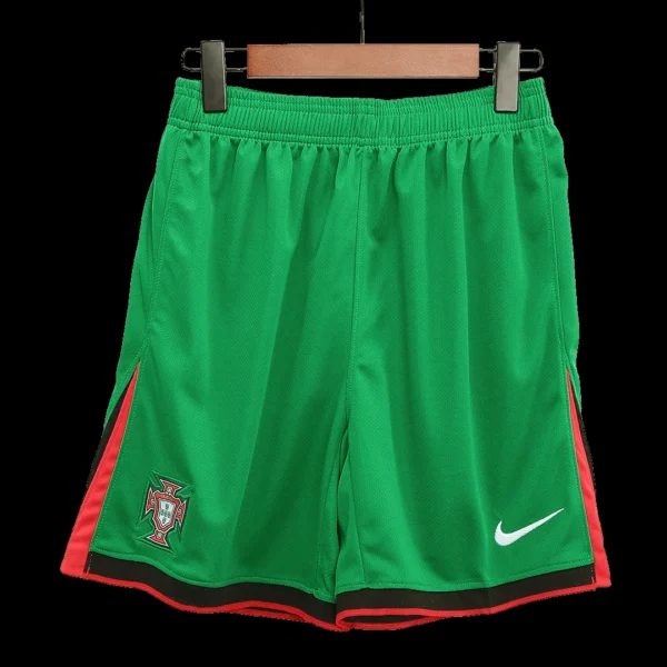 Portugal Home Soccer Shorts Euro – Fan Version – badge and fabric details