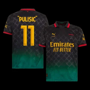 “PULISIC” #11 AC Milan Fourth Away Soccer Jersey – Fan Version – front view