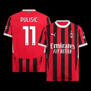 PULISIC #11 AC Milan Home Soccer Jersey – Fan Version – front view