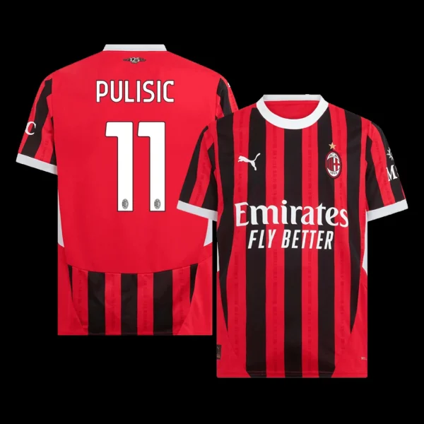 PULISIC #11 AC Milan Home Soccer Jersey – Fan Version – front view
