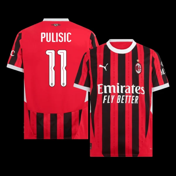 pulisic-11-ac-milan-home-soccer-jersey-ucl-fan-version-01 PULISIC #11 AC Milan Home Soccer Jersey – UCL β Fan Version β front view