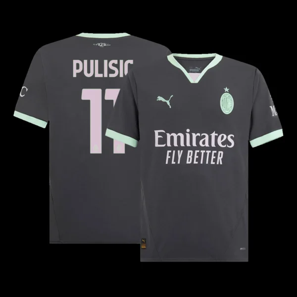 pulisic-11-ac-milan-third-away-soccer-jersey-fan-version-01 PULISIC #11 AC Milan Third Away Soccer Jersey β Fan Version β front view