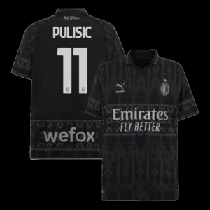PULISIC #11 AC Milan X Pleasures Fourth Away Soccer Jersey 2023/24 – Fan Version – front view