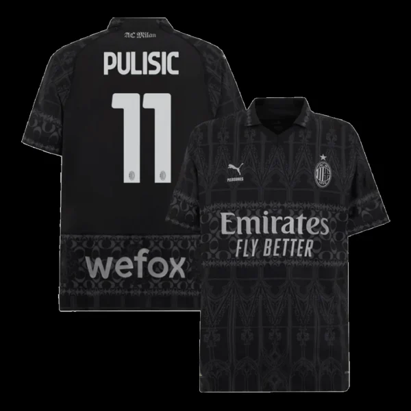 pulisic-11-ac-milan-x-pleasures-fourth-away-soccer-jersey-2023-24-fan-version-446970-01 PULISIC #11 AC Milan X Pleasures Fourth Away Soccer Jersey 2023/24 – Fan Version – front view