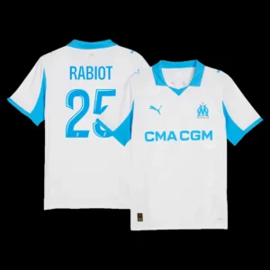 RABIOT #25 Marseille Home Soccer Jersey 2025/26 – Fan Version – front view