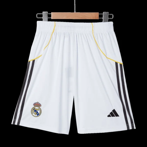 Real Madrid Home Soccer Shorts 2025/26 – Fan Version – back view
