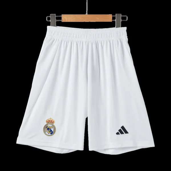 Real Madrid Home Soccer Shorts – Fan Version – front view