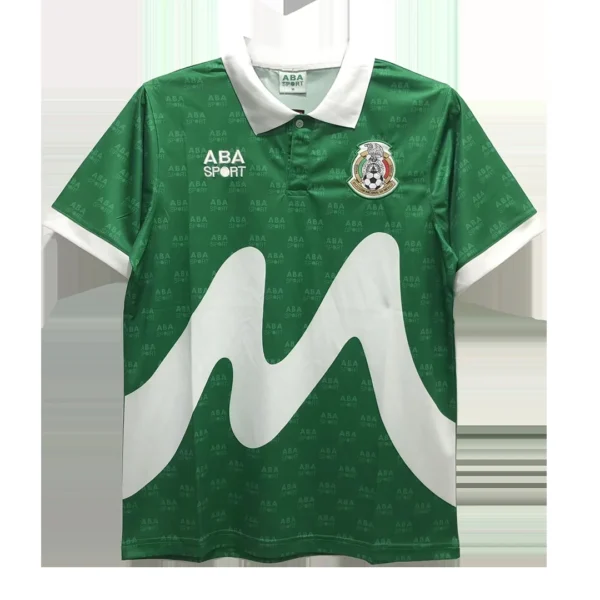 retro-1995-mexico-home-soccer-jersey-114666-01 Retro 1995 Mexico Home Soccer Jersey β front view