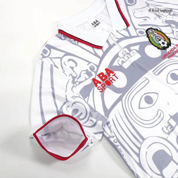 Retro 1998 Mexico Away Soccer Jersey – badge and fabric details