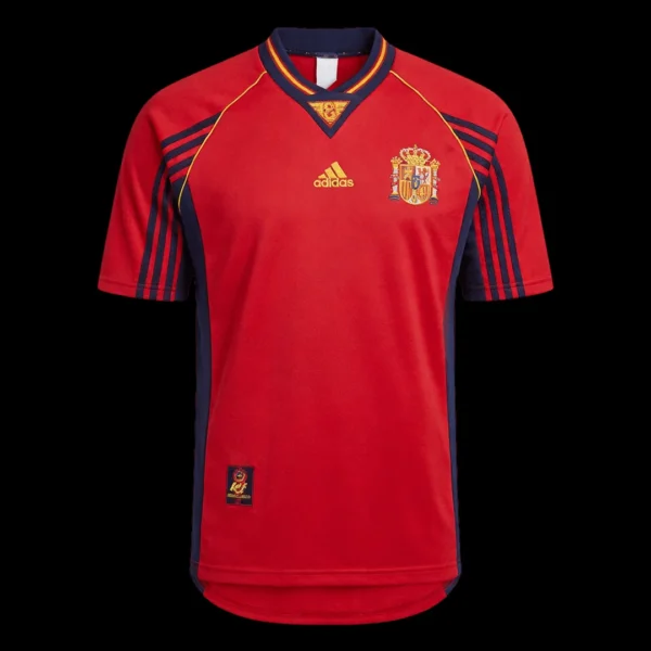 Retro 1998 Spain Home Soccer Jersey – front view