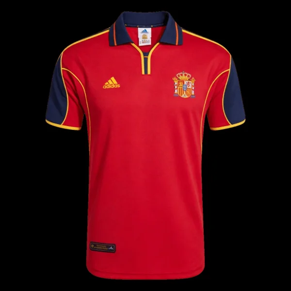 Retro 2000 Spain Home Soccer Jersey – front view