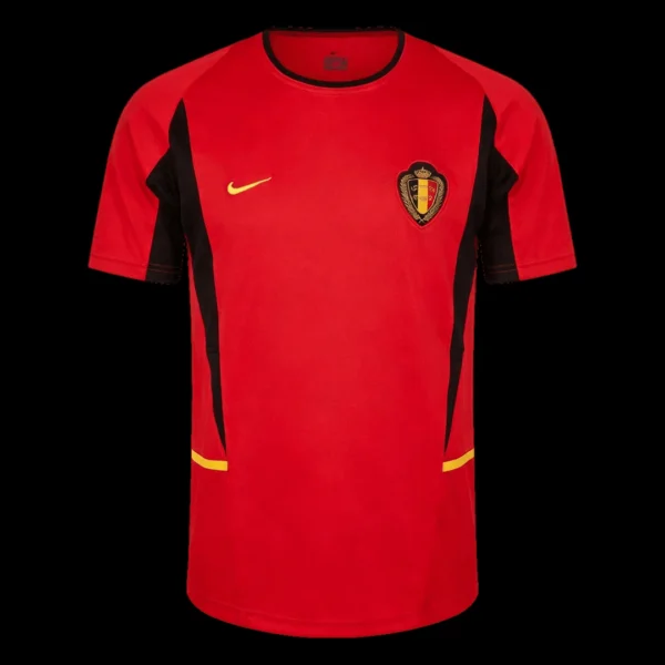 Retro 2002 Belgium Home Soccer Jersey – front view