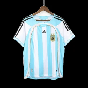 Retro 2006 Argentina Home Soccer Jersey – front view
