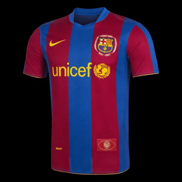 Retro 2007/08 Barcelona Home Soccer Jersey – front view