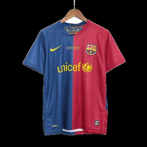 Retro 2008/09 Barcelona Home Soccer Jersey – front view