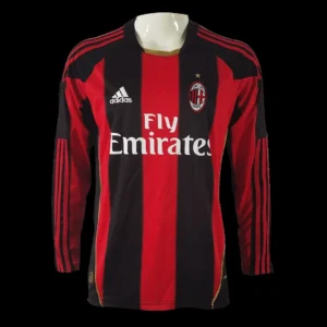 Retro 2010/11 AC Milan Home Long Sleeve Soccer Jersey – front view