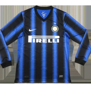 Retro 2010/11 Inter Milan Home Long Sleeve Soccer Jersey – front view