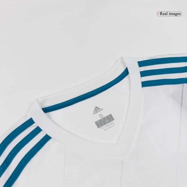 Retro 2017/18 Real Madrid Home Long Sleeve Soccer Jersey – back view