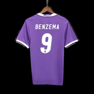 Retro BENZEMA #9 2016/17 Real Madrid Away Soccer Jersey – front view