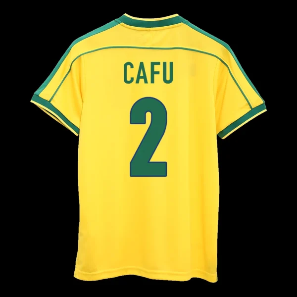 Retro CAFU #2 1998 Brazil Home Soccer Jersey – front view