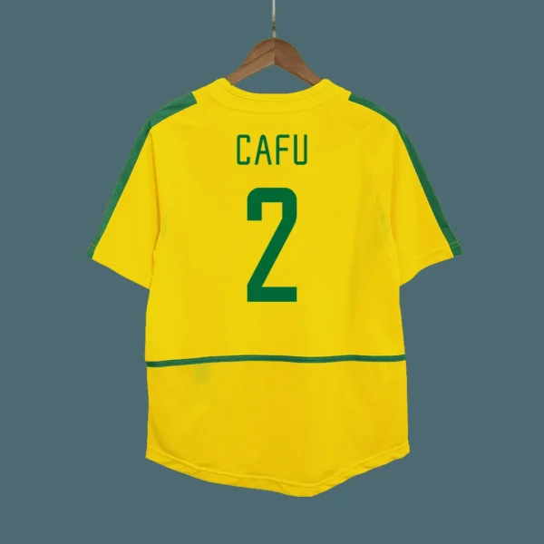 Retro CAFU #2 2002/03 Brazil Home Soccer Jersey – front view
