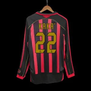 Retro KAKA’ #22 2006/07 AC Milan Home Long Sleeve Soccer Jersey – front view