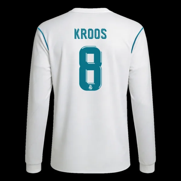 Retro KROOS #8 2017/18 Real Madrid Home Long Sleeve Soccer Jersey – front view