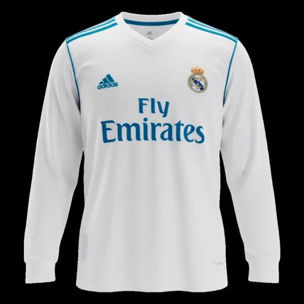 Retro KROOS #8 2017/18 Real Madrid Home Long Sleeve Soccer Jersey – back view