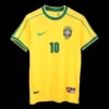 Retro RIVALDO #10 1998 Brazil Home Soccer Jersey – back view