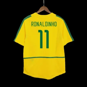 Retro RONALDINHO #11 2002/03 Brazil Home Soccer Jersey – front view