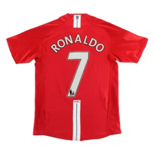 Retro RONALDO #7 2007/08 Manchester United Home Soccer Jersey – front view