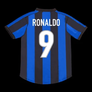 Retro RONALDO #9 1999/00 Inter Milan Home Soccer Jersey – front view