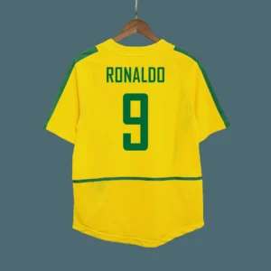 Retro RONALDO #9 2002/03 Brazil Home Soccer Jersey – front view