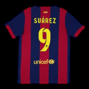 Retro SUÁREZ #9 2014/15 Barcelona Home Soccer Jersey – front view