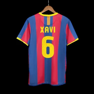 Retro XAVI #6 2010/11 Barcelona Home Soccer Jersey – front view