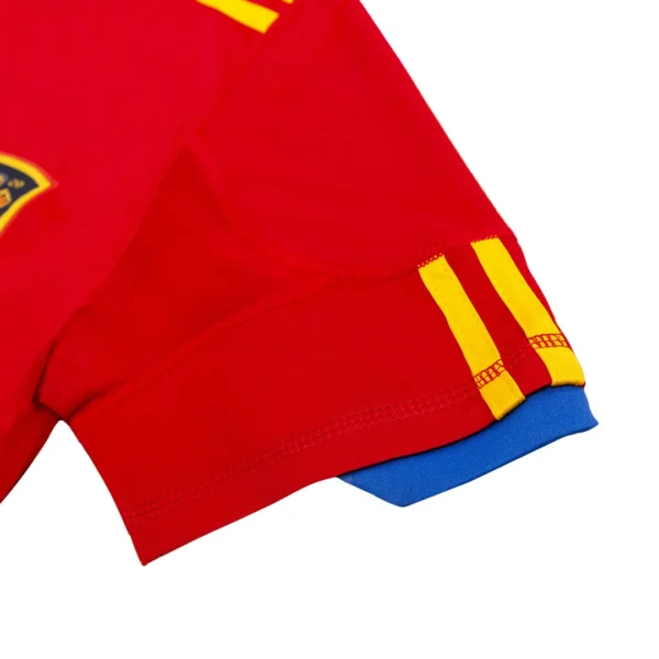 Retro XAVI #8 2010 Spain Home Soccer Jersey – badge and fabric details