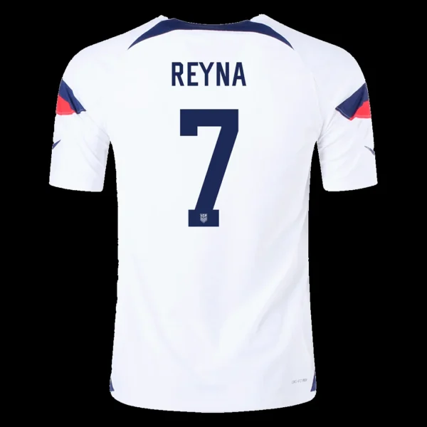 REYNA #7 USA Home Soccer Jersey 2022 – Player Version – front view