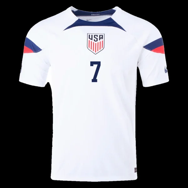 REYNA #7 USA Home Soccer Jersey 2022 – Player Version – back view