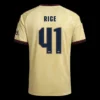 RICE #41 Arsenal Third Away Soccer Jersey 2026/27 – UCL Player Version – back view