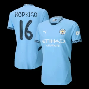 RODRIGO #16 Manchester City Home Soccer Jersey – UCL Player Version – front view